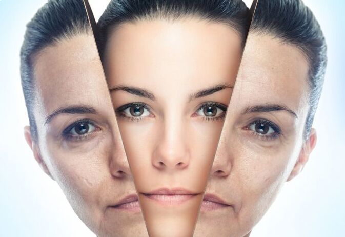 Proses menghilangkan kulit wajah dari perubahan terkait usia